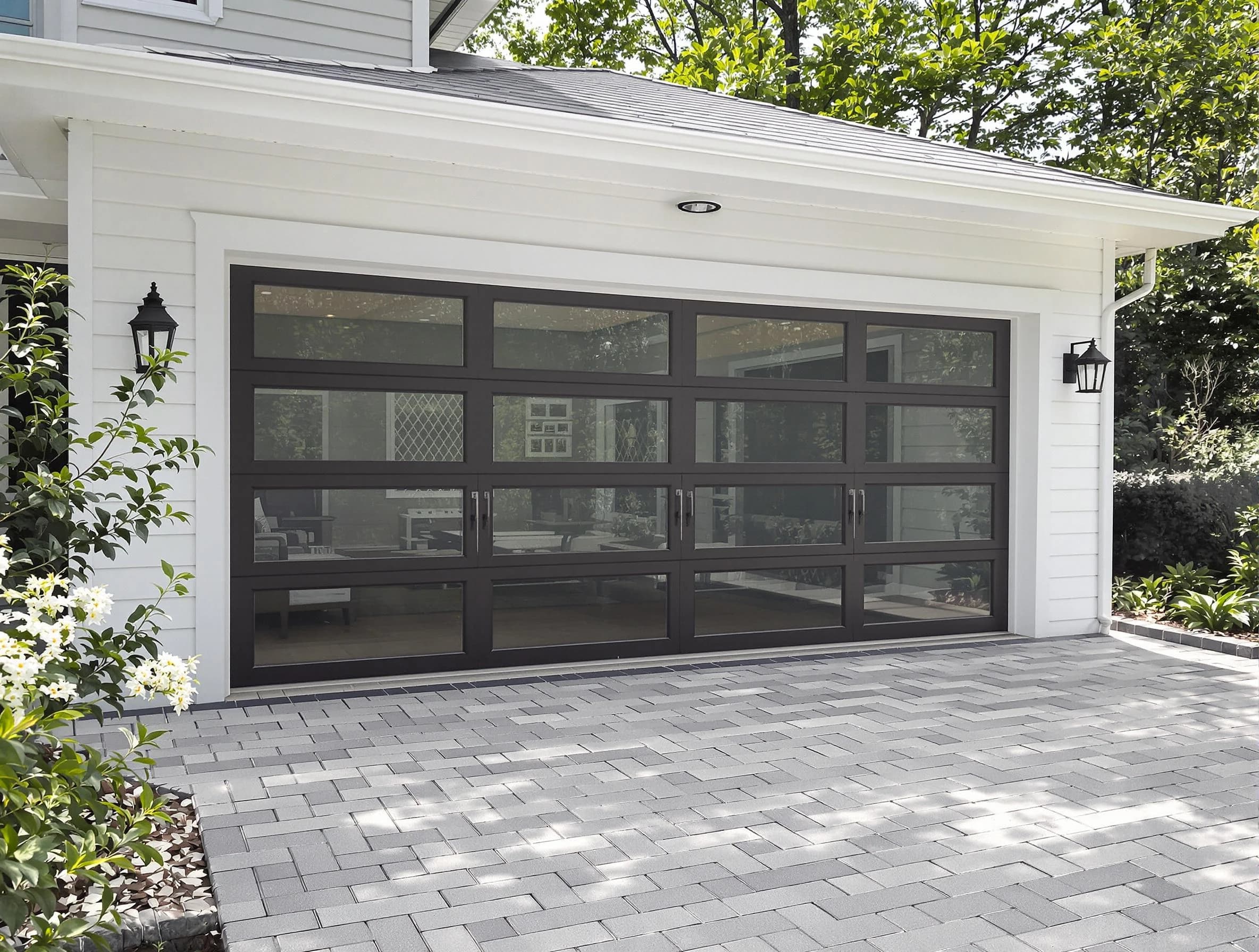 Cape Coral Garage Door Repair design specialist presenting custom garage door options to Cape Coral homeowner