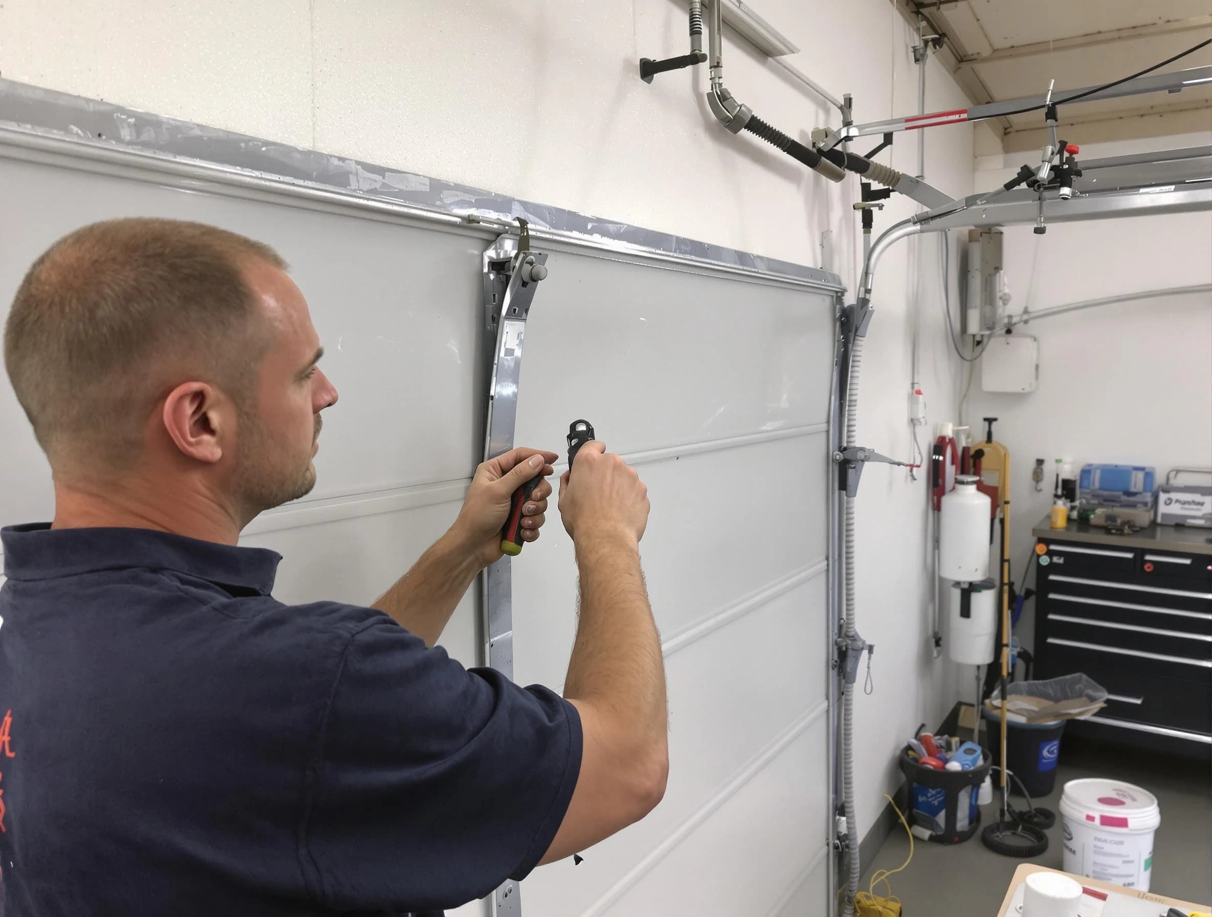 Before and after garage door dent repair by Cape Coral Garage Door Repair in Cape Coral