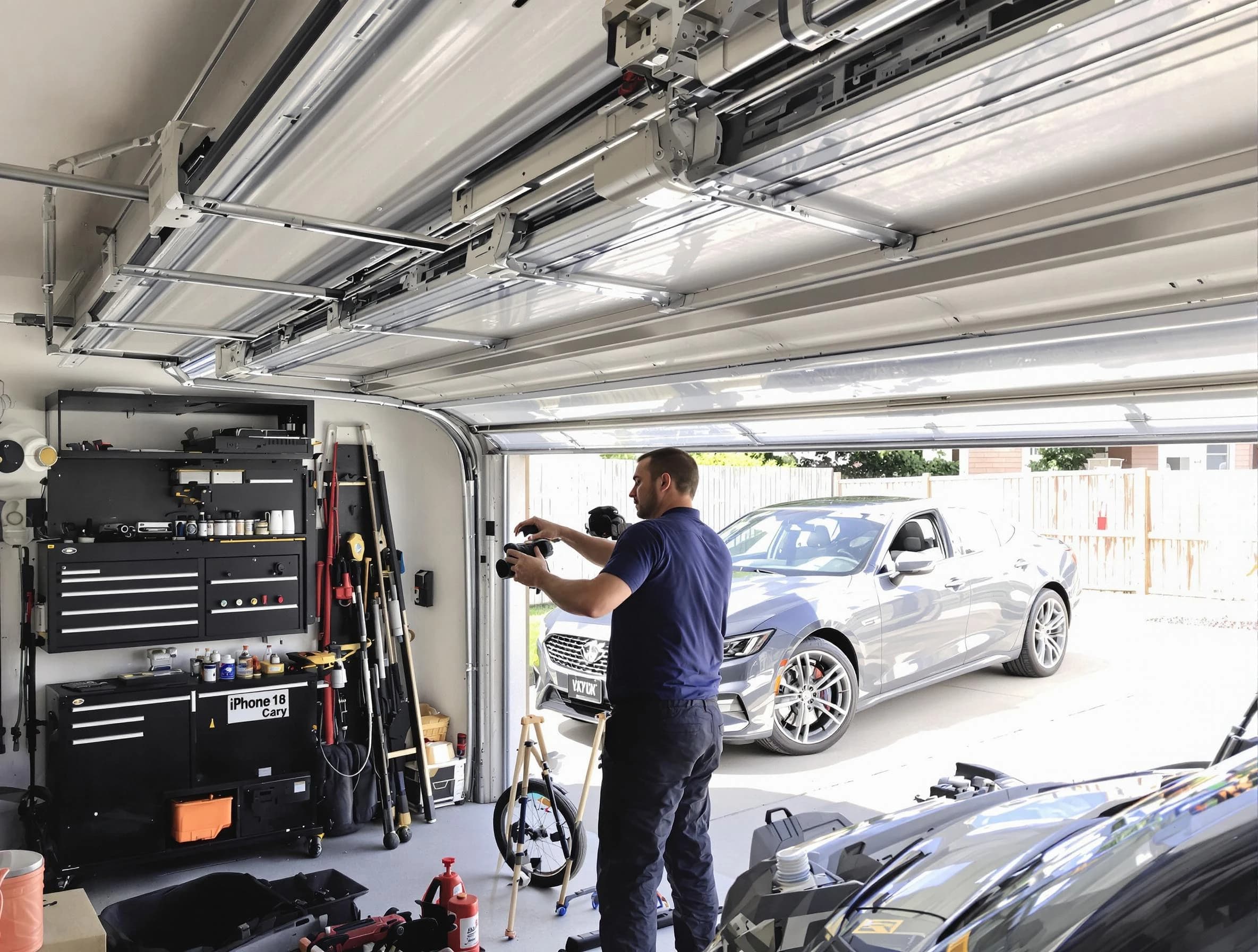 Cape Coral Garage Door Repair technician fixing noisy garage door in Cape Coral