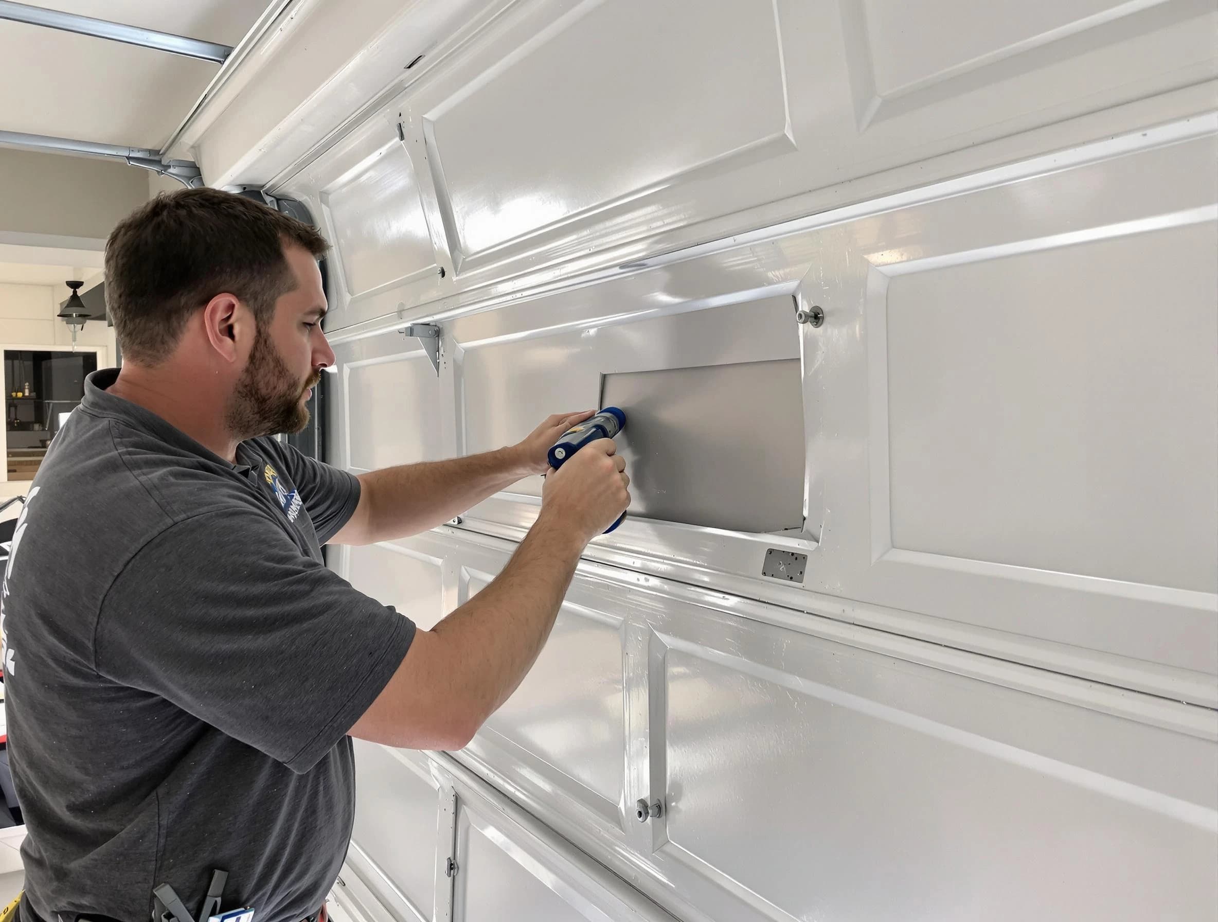 Garage door panel repair by Cape Coral Garage Door Repair in Cape Coral