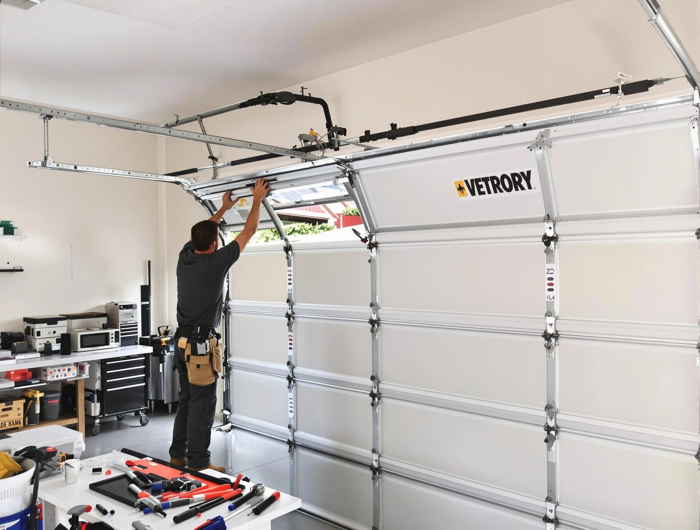 Cape Coral Garage Door Repair technician performing section replacement in Cape Coral