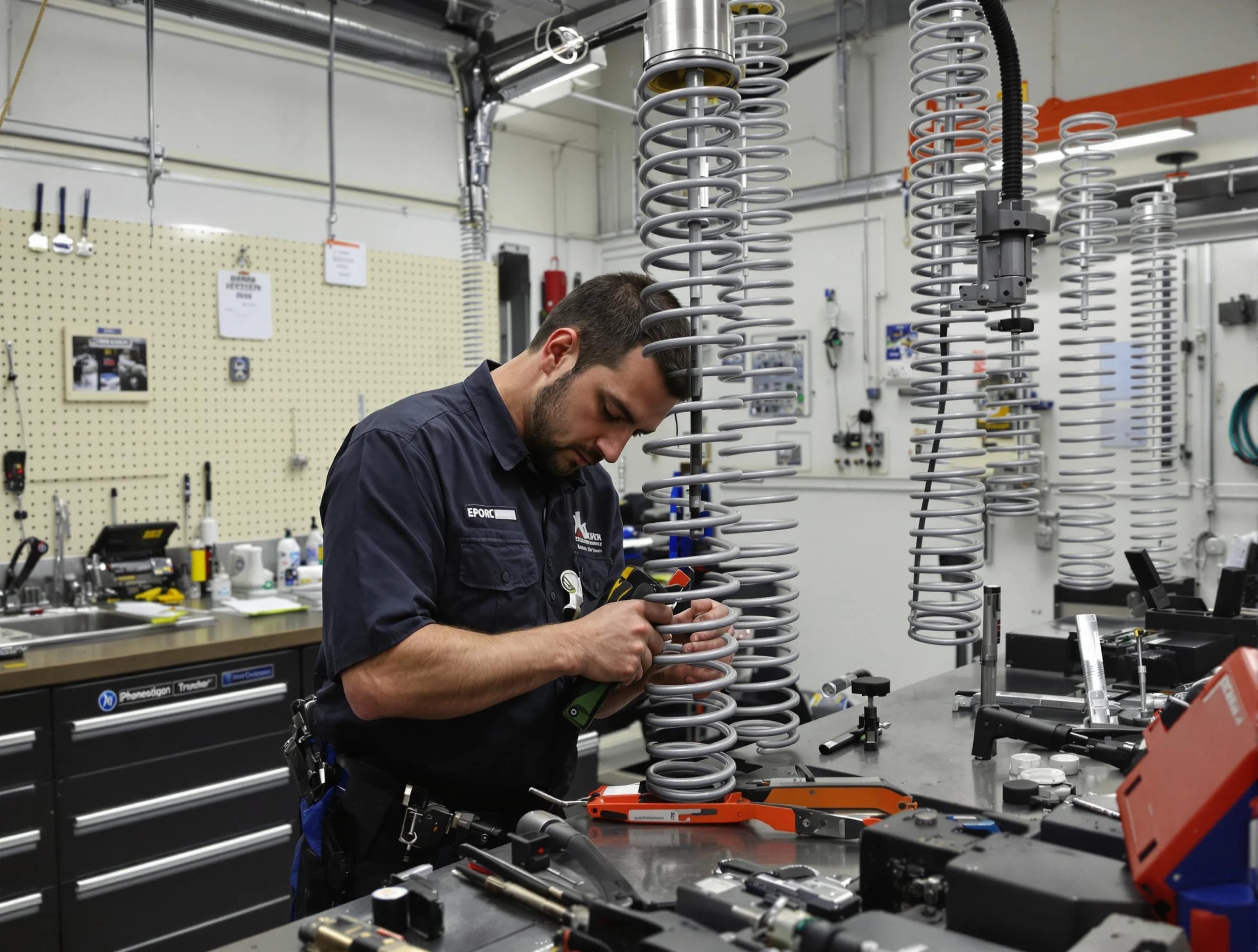 Cape Coral Garage Door Repair technician performing spring repair in Cape Coral