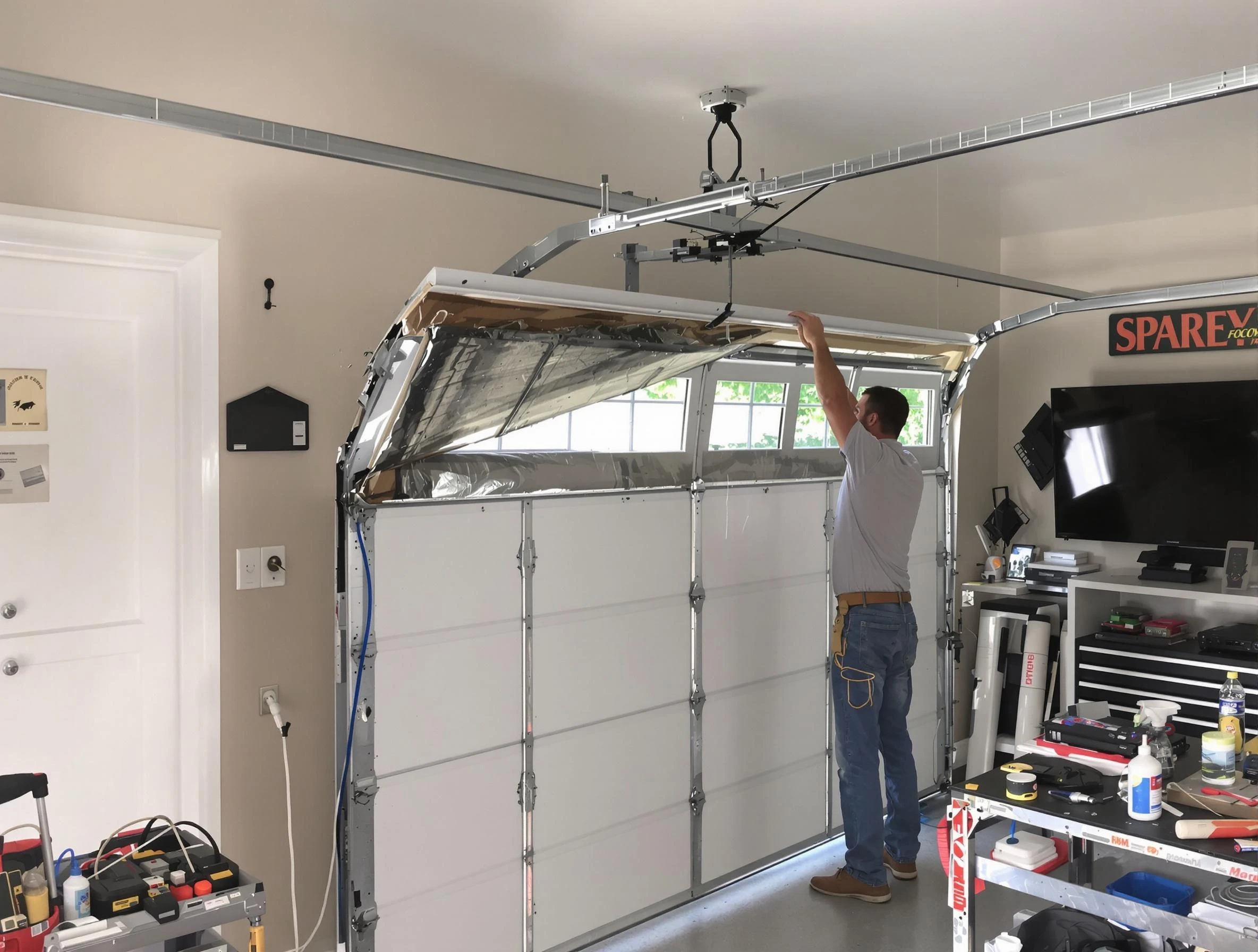 Garage door section replacement by Cape Coral Garage Door Repair in Cape Coral