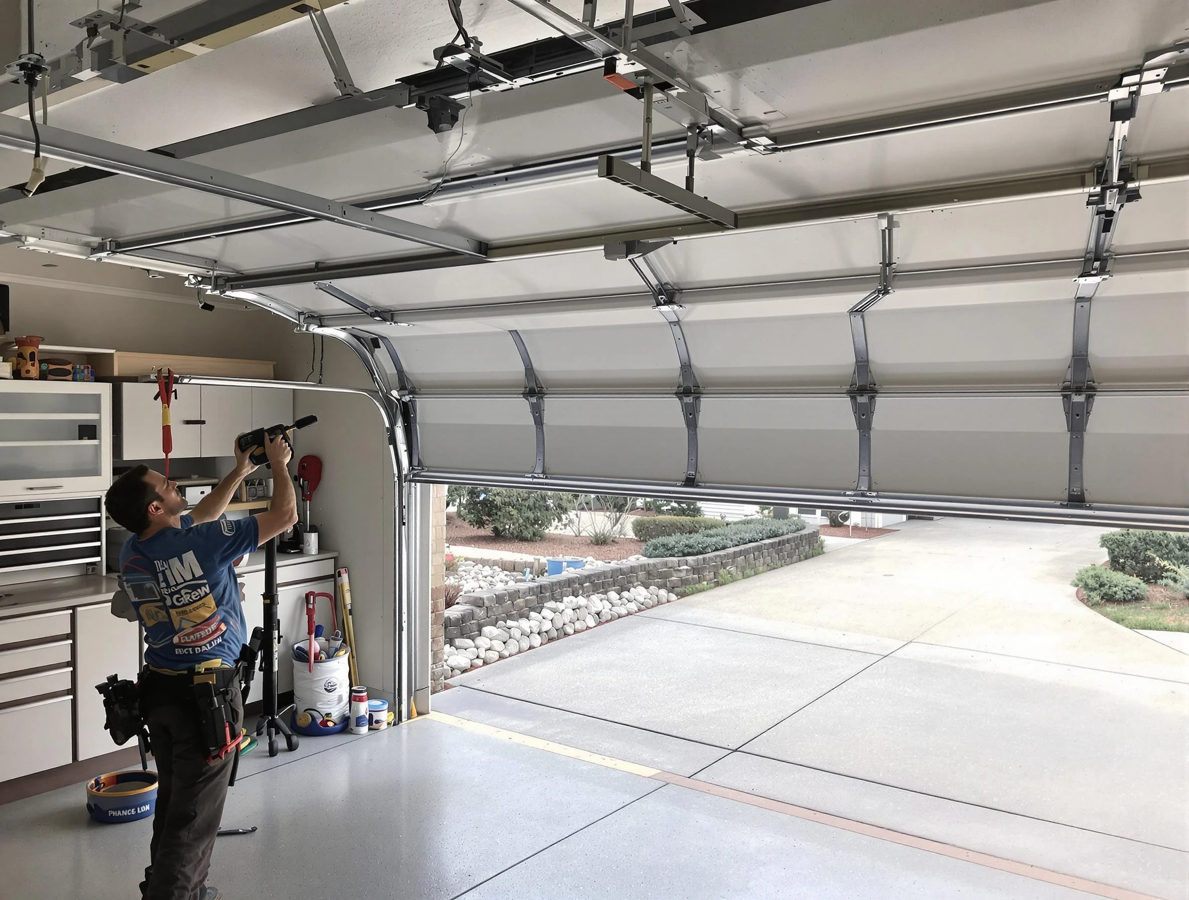 Garage door track repair service by Cape Coral Garage Door Repair in Cape Coral